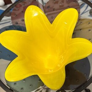 Studio Nova Art Glass Yellow Petal Vase